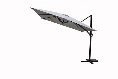 Parasol excentré carré - Aluminium - Gris - 3x3m 3267070015083 