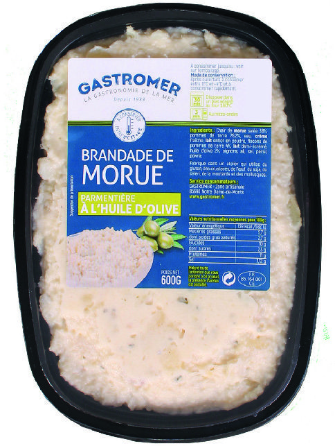  BRANDADE DE MORUE PARMENTIÈRE À L'HUILE D'OLIVE “GASTROMER” code EAN 3269660014582 