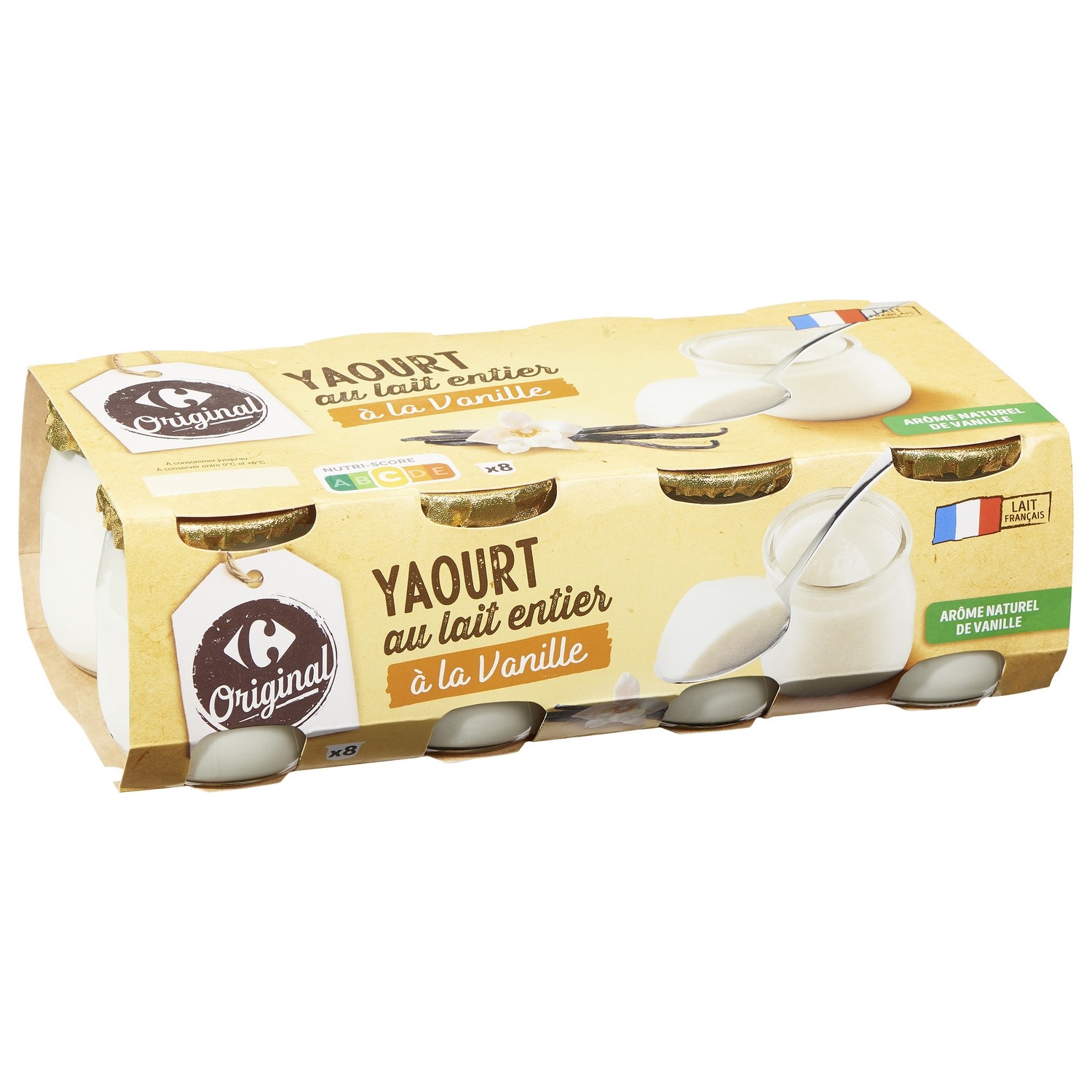 Yaourts lait entier vanille CARREFOUR ORIGINAL