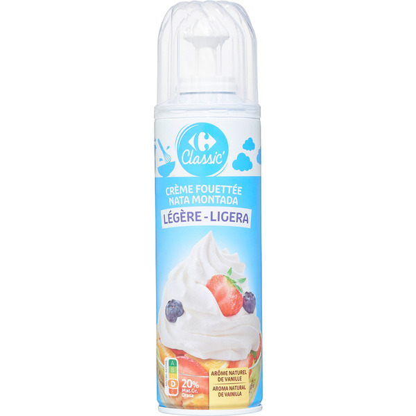 Crème fouettée légère