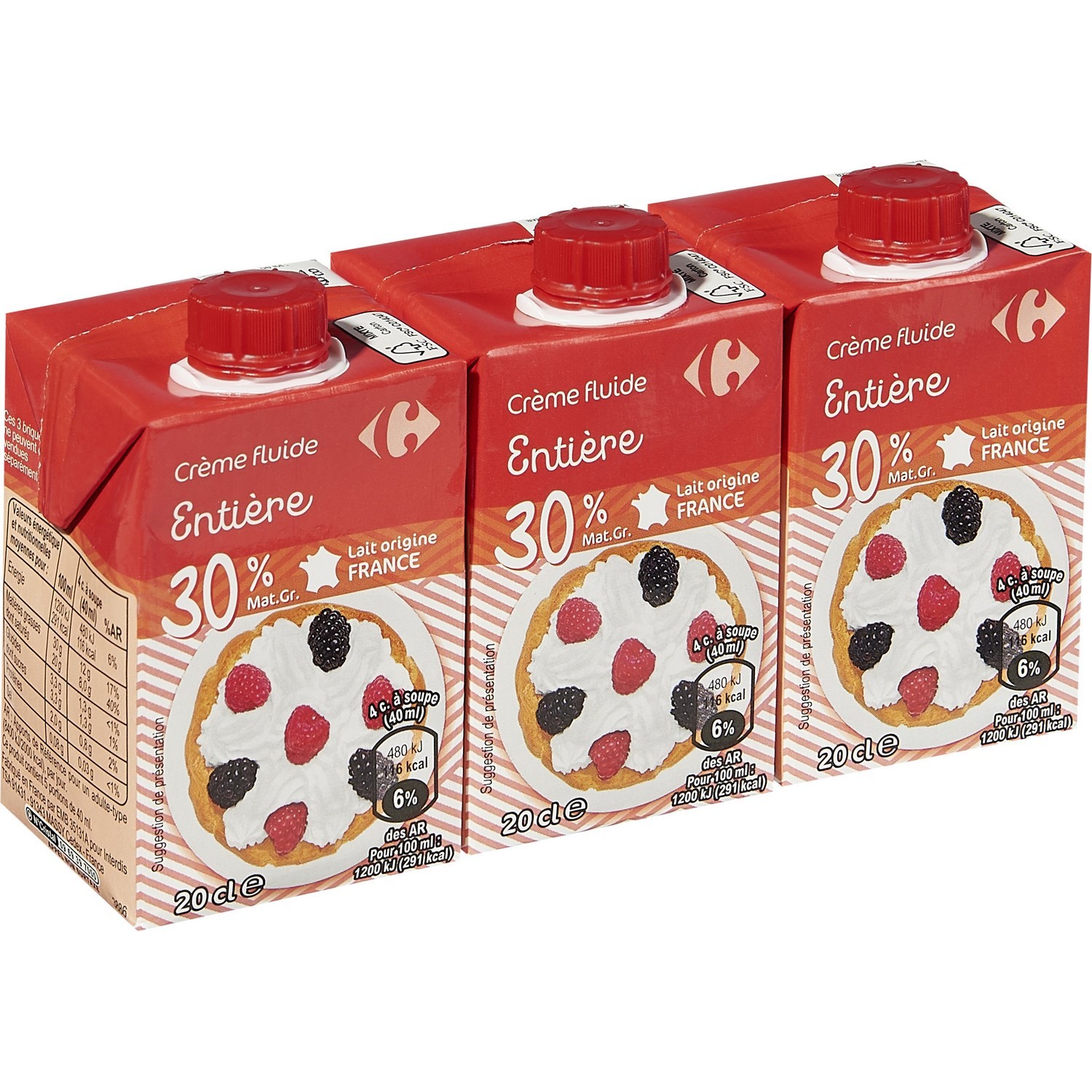 Créme Entière Fluide 30% Mat.Gr. CARREFOUR