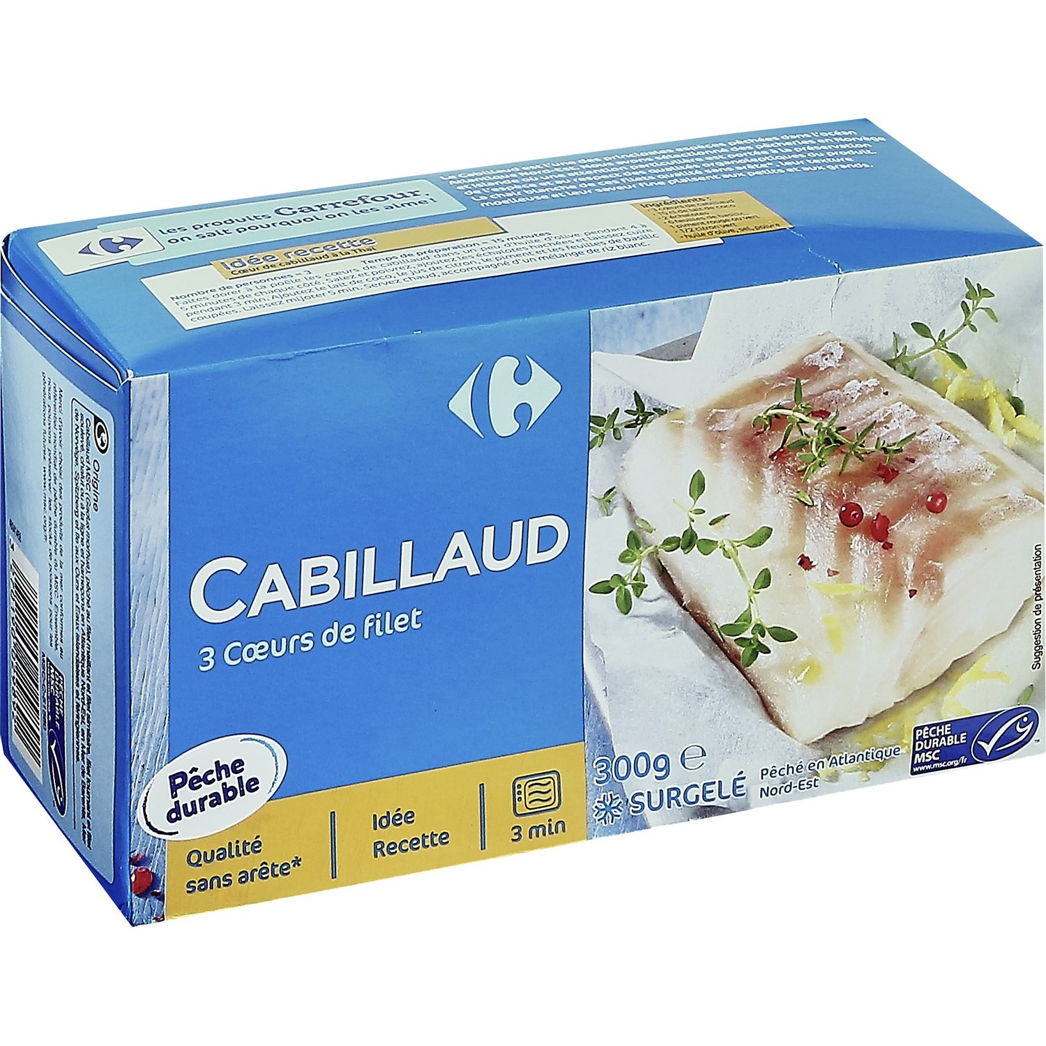 Cœurs filet de cabillaud MSC CARREFOUR