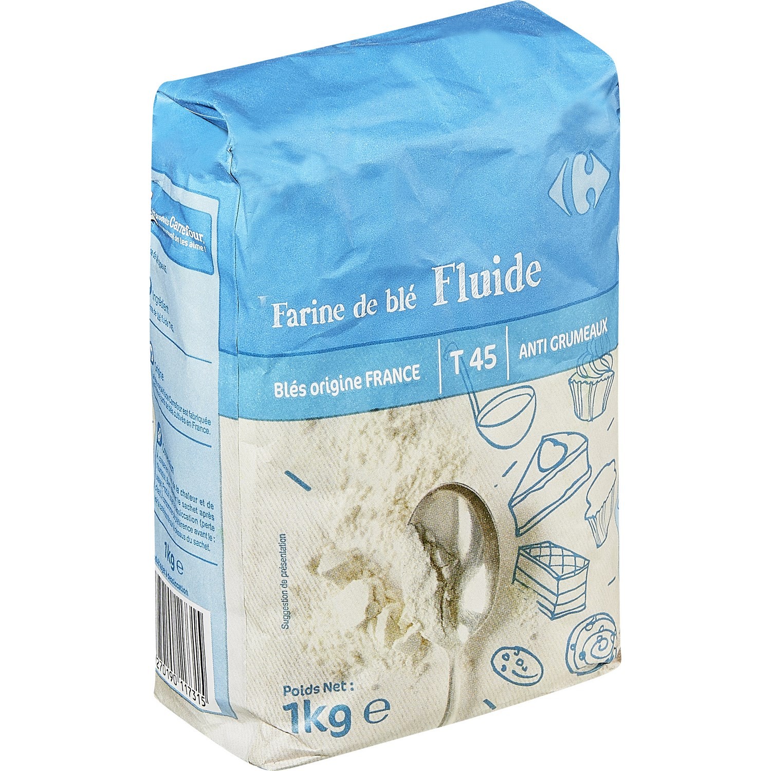 Farine de blé fluide T45 CARREFOUR
