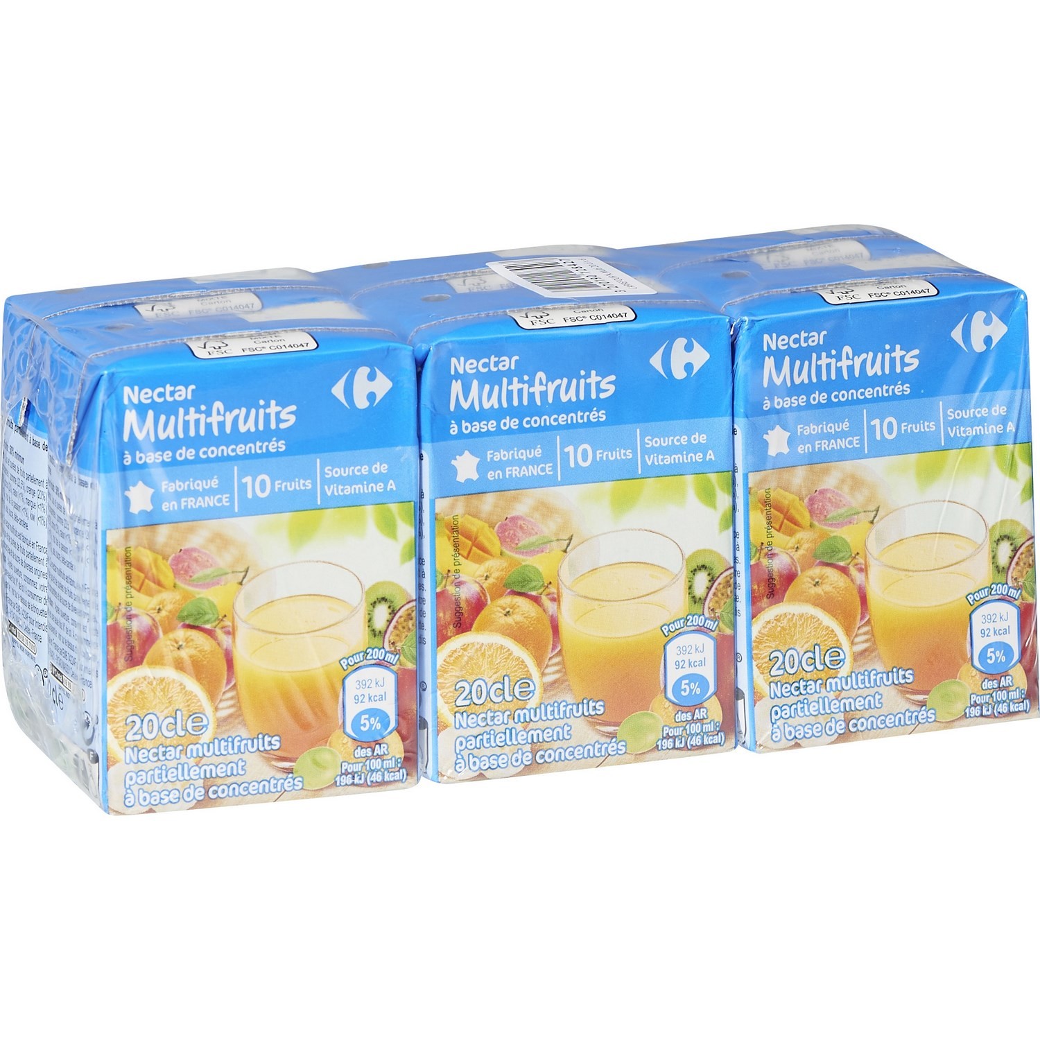 Nectar multifruits à base de concentré CARREFOUR