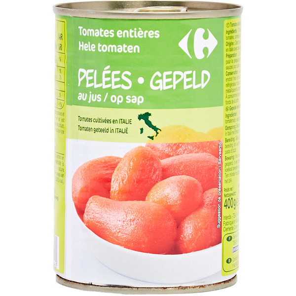 Tomates entières pelées