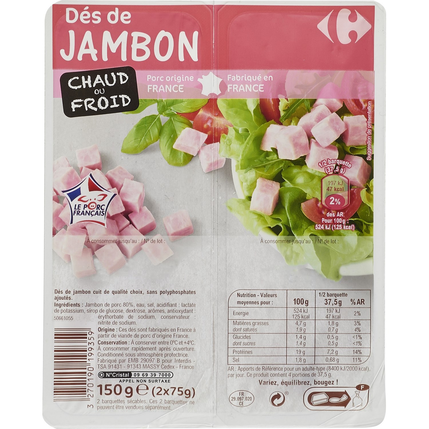 Jambon en dés CARREFOUR