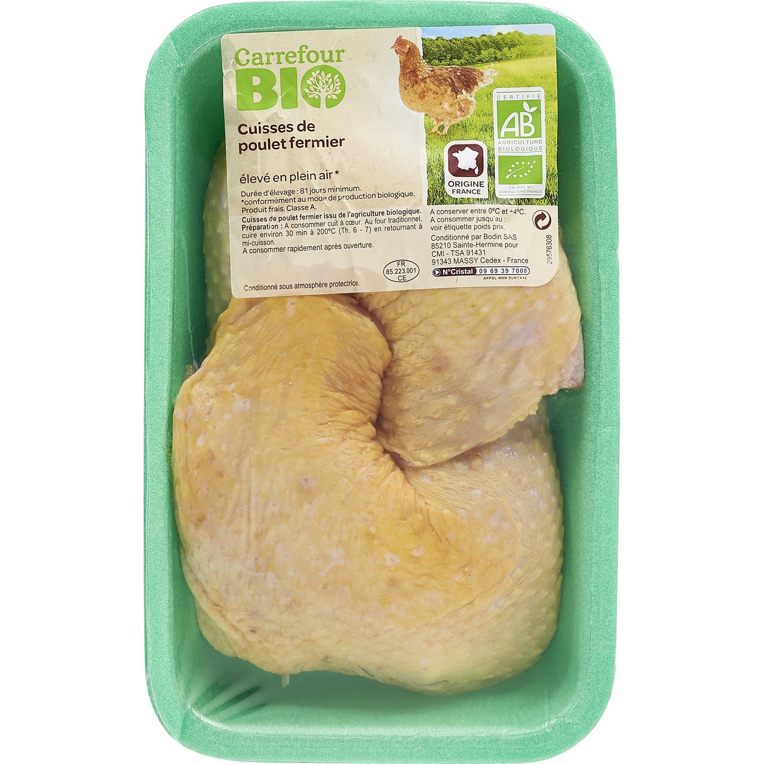 Cuisses de poulet bio jaune fermier CARREFOUR BIO 3270190200031 CARREFOUR BIO Cuisses de poulet bio jaune fermier CARREFOUR BIO 3270190200031 CARREFOUR BIO