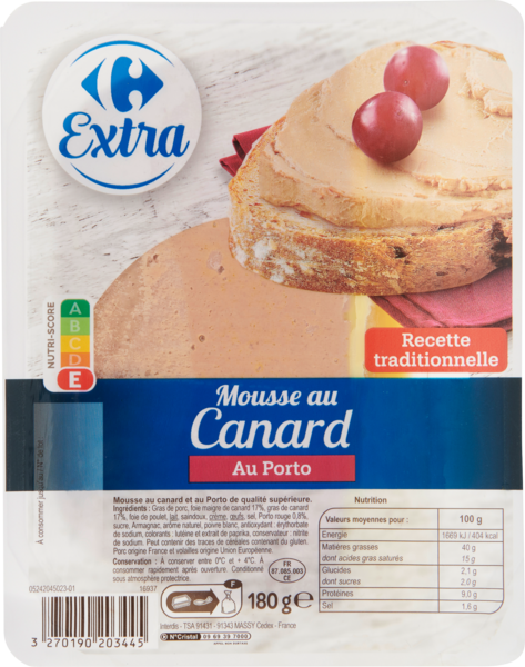 CARREFOUR EXTRA Mousse code EAN 3270190203445 