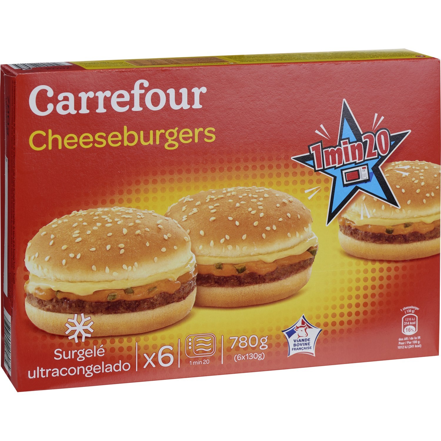 CARREFOUR Cheeseburgers  CARREFOUR code EAN 3270190208075 