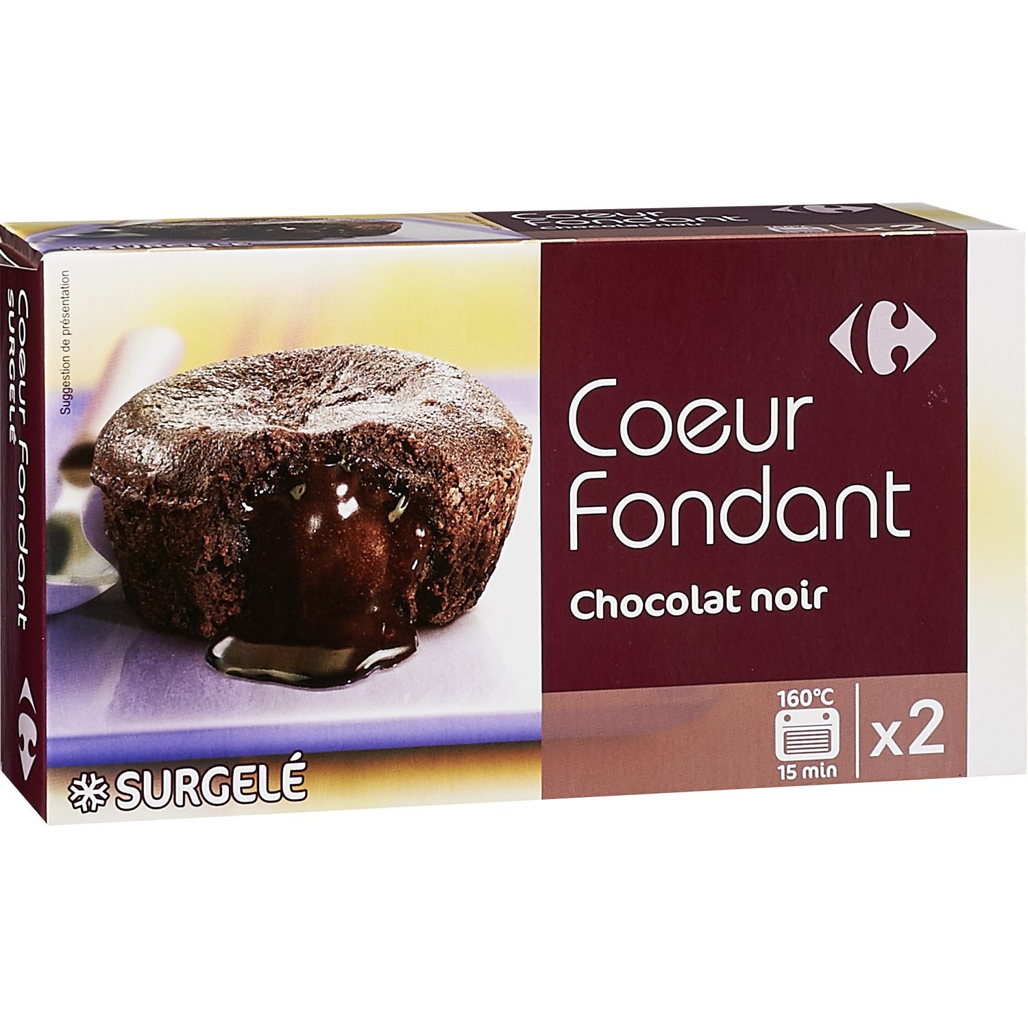 Gâteaux cœur fondant au chocolat CARREFOUR