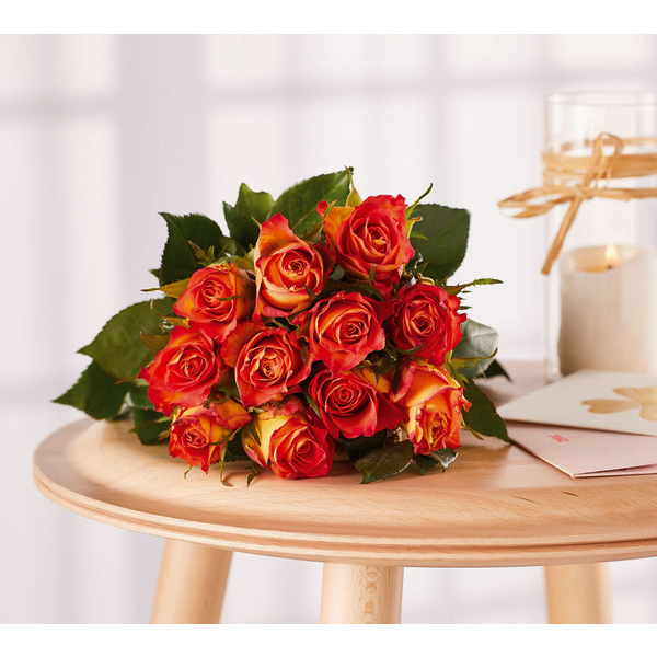 Bouquet de 11 roses bicolores