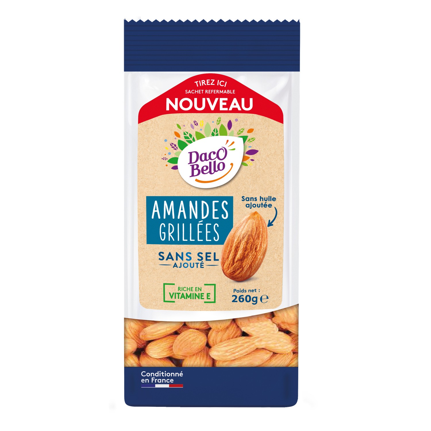 Amandes décortiquées grillées sans sel ajouté D...