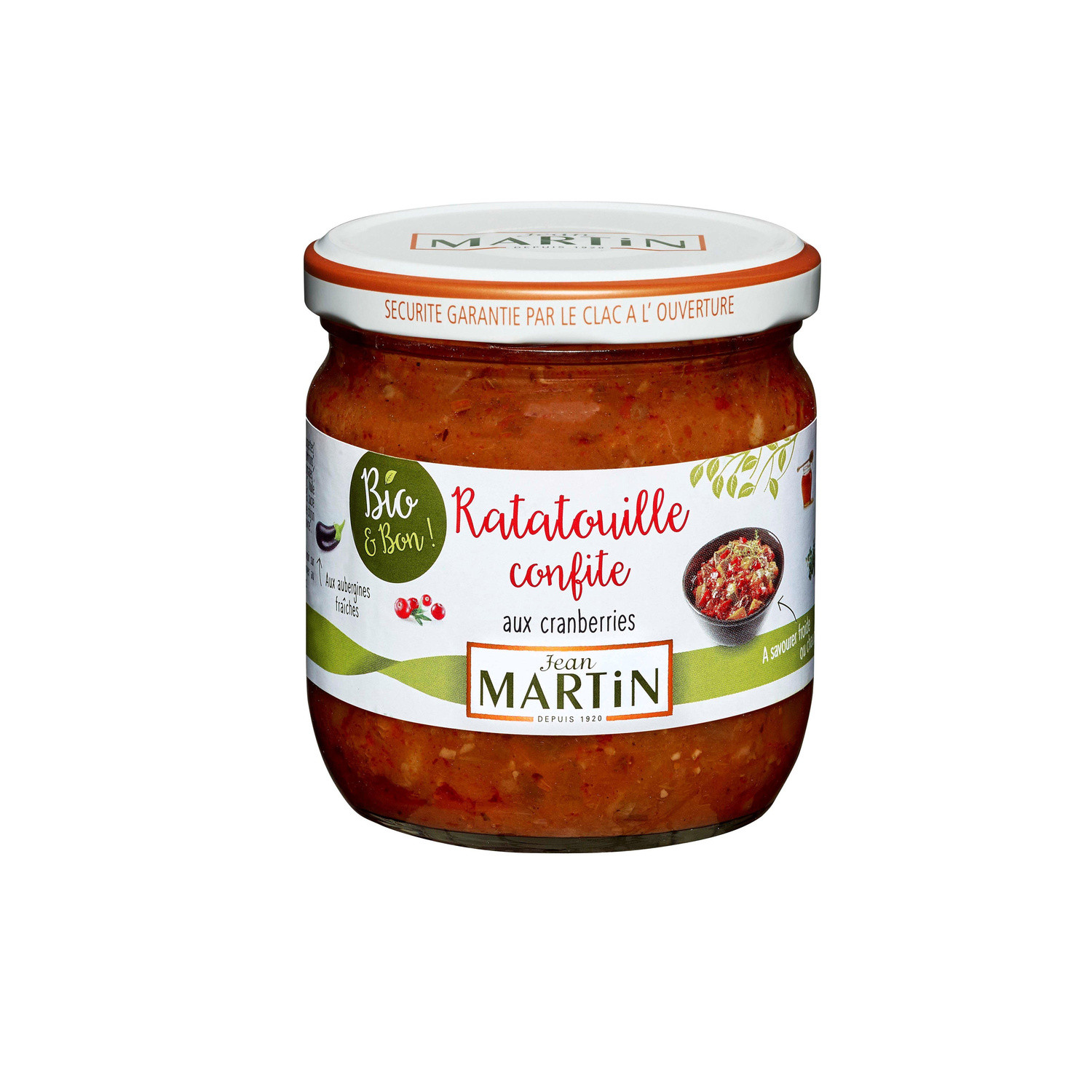JEAN MARTIN Ratatouille confite aux cranberries bio JEAN MARTIN code EAN 3271514167061 