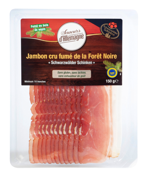 SAVEURS D'ALLEMAGNE JAMBON CRU FUMÉ DE LA FORÊT NOIRE IGP 
 code EAN 3271620623079 