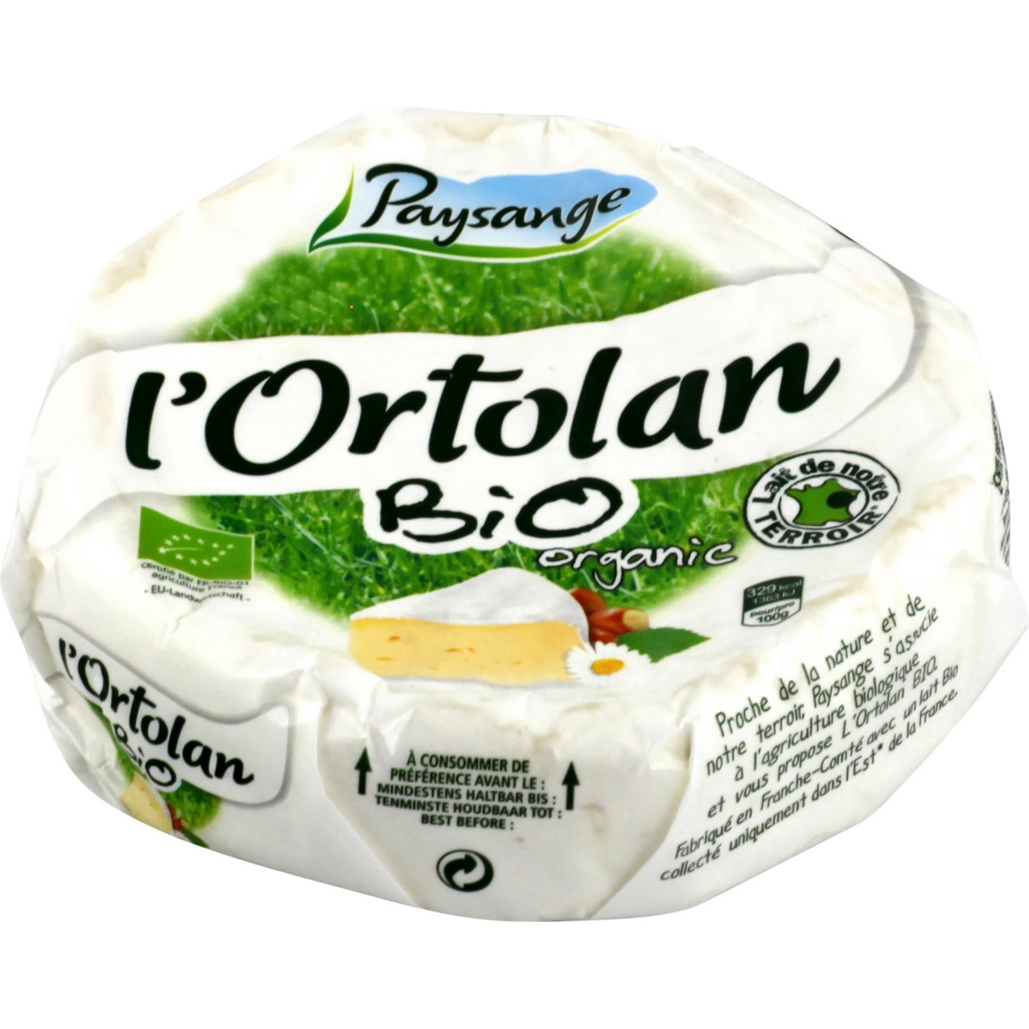 MILLERET Fromage bio l'Ortolan PAYSANGE code EAN 3272320012286 