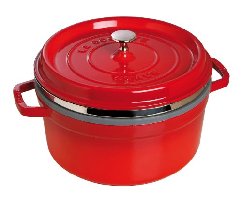 1133806 cocotte rond avec cuit-vapeur cerise 26 cm