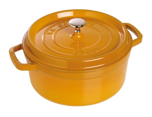 1102212 cocotte rond moutarde 22 cm
