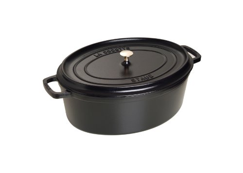 1104125 cocotte ovale noir mat 41 cm