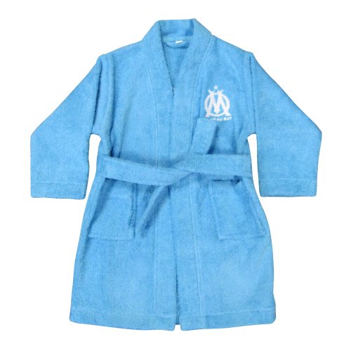 041153 peignoir imprimé om logo bleu 6/8 ans
