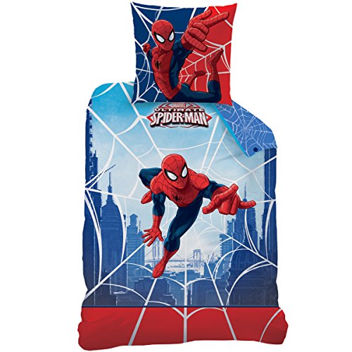042518 spiderman web housse de couette 140 x 20...