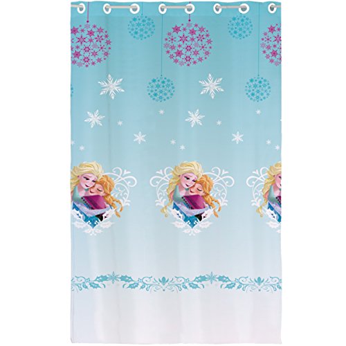 042955 frozen winter voilage polyester bleu 140...