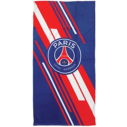 043242 psg stadium drap de plage bleu 75 x 150 cm