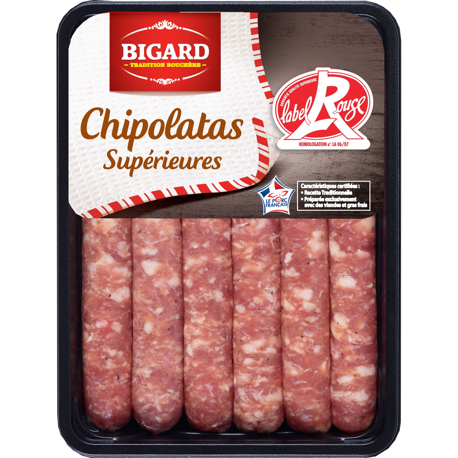 Saucisses chipolatas Label Rouge BIGARD