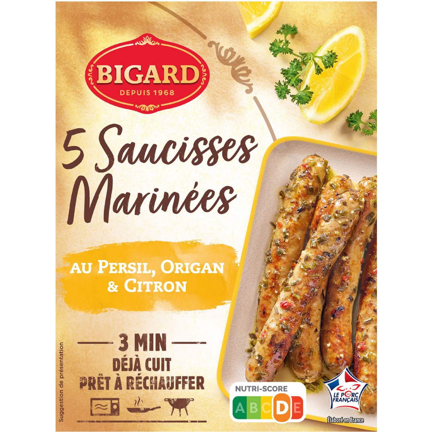 Saucisses cuites marinées aromate et citron BIGARD
