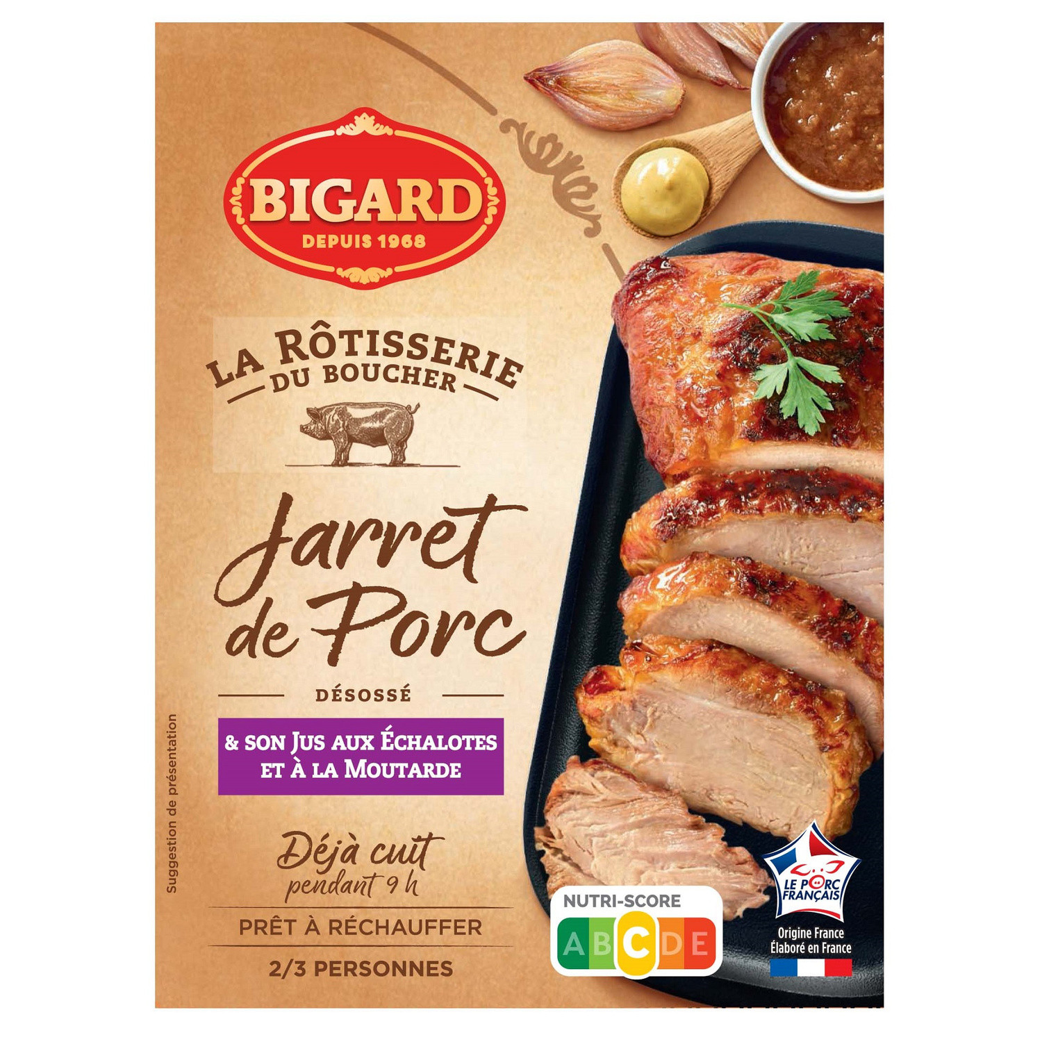 Jarret de porc cuit sauce échalotte moutarde BI...