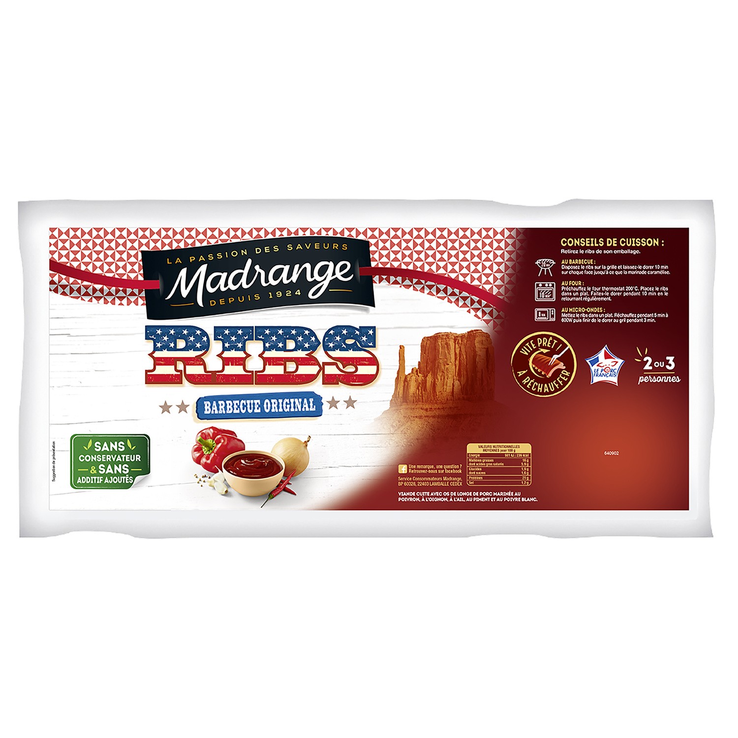 MADRANGE Ribs barbecue original MADRANGE code EAN 3273625827100 