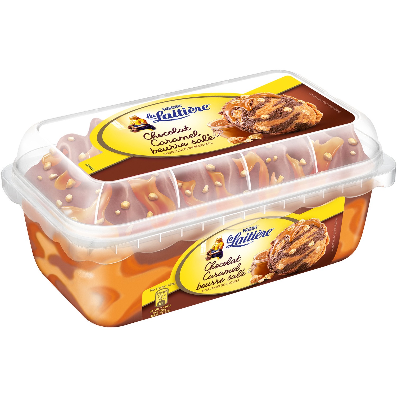 Glace chocolat caramel beurre salé LA LAITIERE