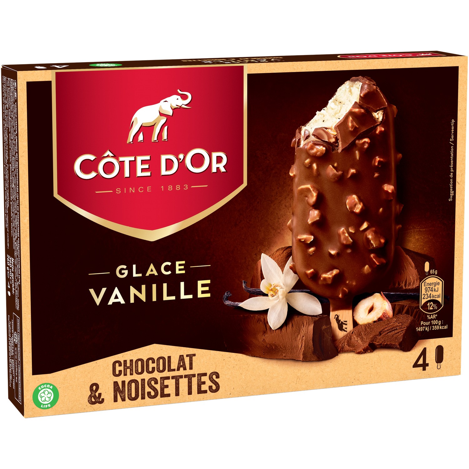 Glace vanille lait noisette COTE D'OR 3274664142452 COTE D'OR Glace vanille lait noisette COTE D'OR 3274664142452 COTE D'OR