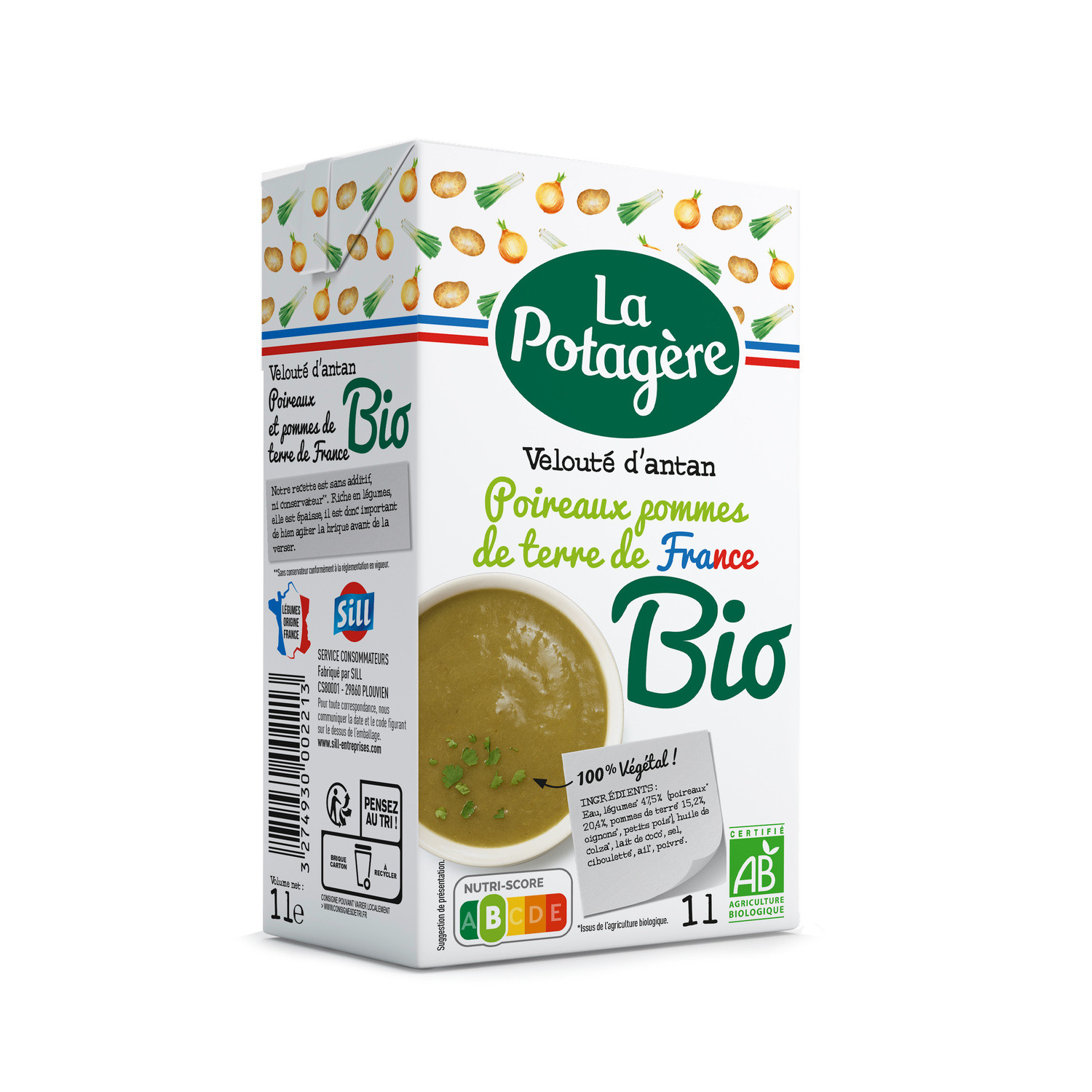 LA POTAGERE Velouté d'Antan de poireaux pommes de terre de France Bio LA POTAGERE code EAN 3274930002213 