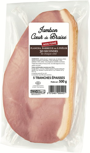 LA CHARCUTERIE VENDÉENNE JAMBON CŒUR DE BRAISE code EAN 3275461005421 