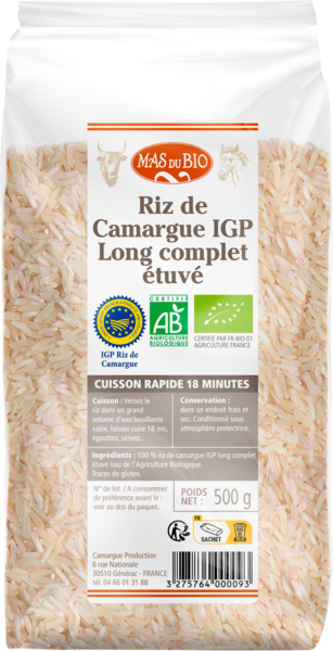 Riz De Camargue Igp Long Complet Étuvé Bio Mas Du Bio 3275764000093 Riz De Camargue Igp Long Complet Étuvé Bio Mas Du Bio 3275764000093