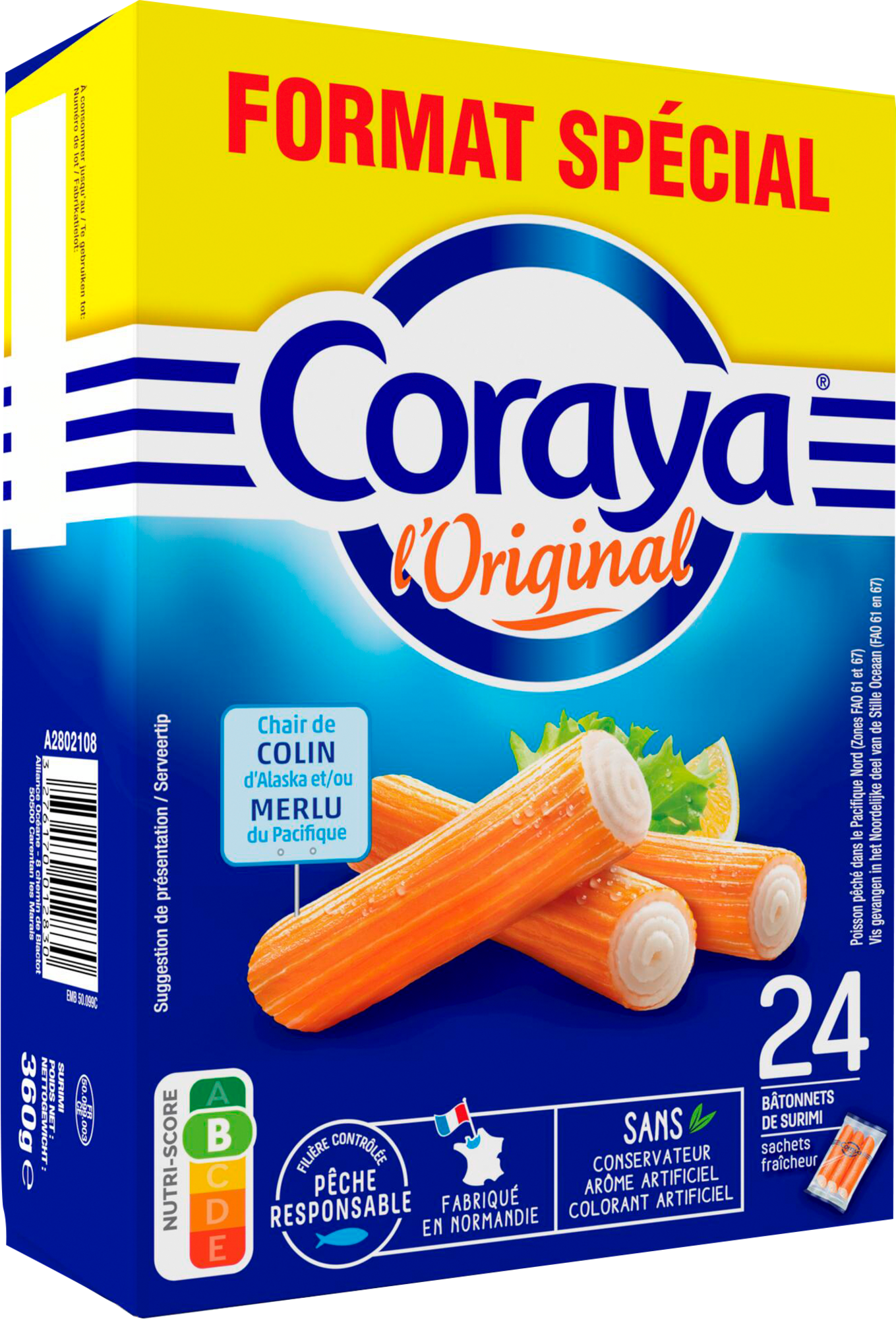 Bâtonnets de surimi l'original format spécial 3276170012830 CORAYA Bâtonnets de surimi l'original format spécial 3276170012830 CORAYA