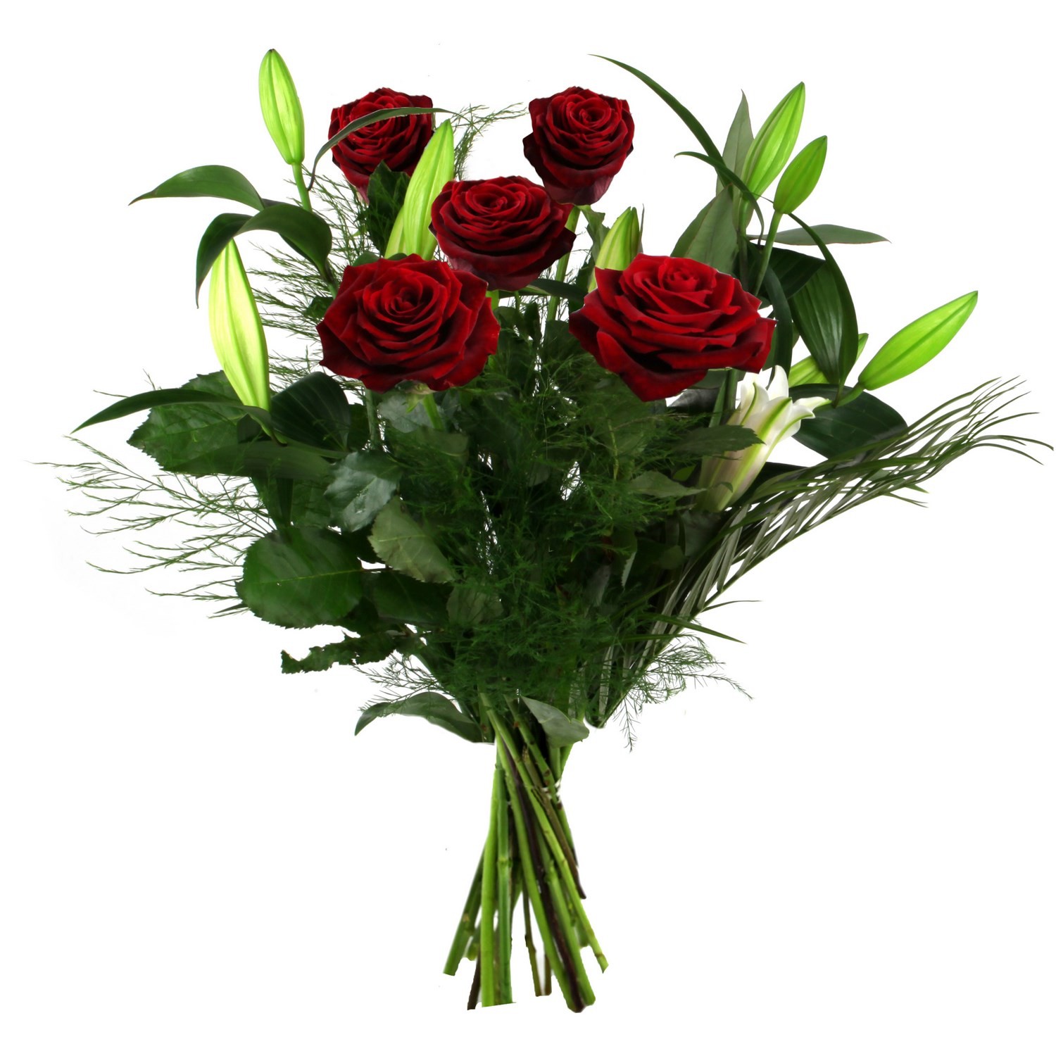 Fleurs roses rouges & lys CARREFOUR