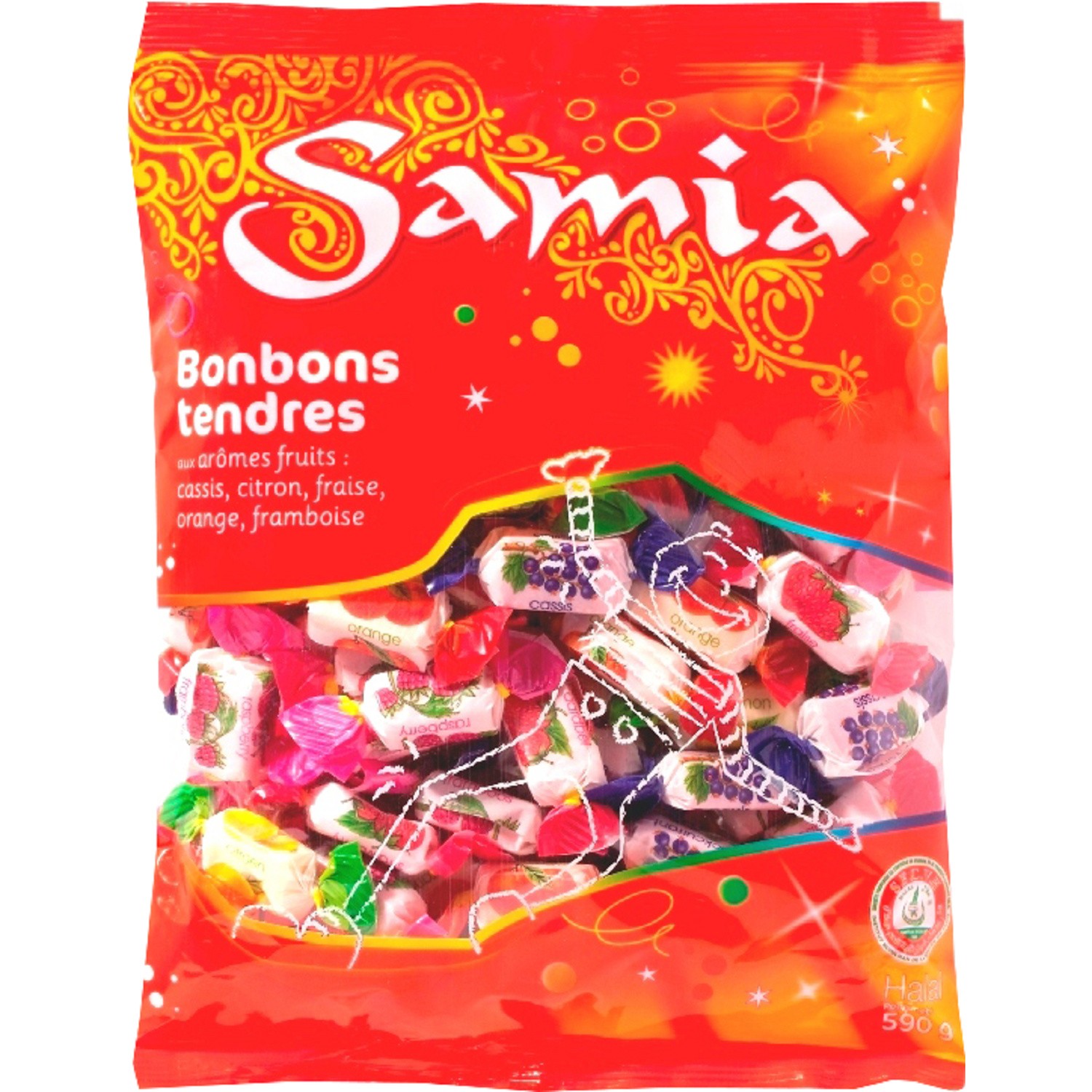 Bonbons halal tendres fruits SAMIA