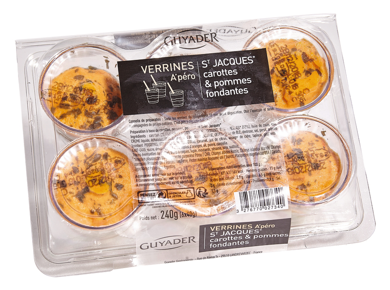 FE VERRINES AUX SAINT JACQUES(1), CAROTTES ET POMMES FONDANTES  3276770027340 (3276770027340)