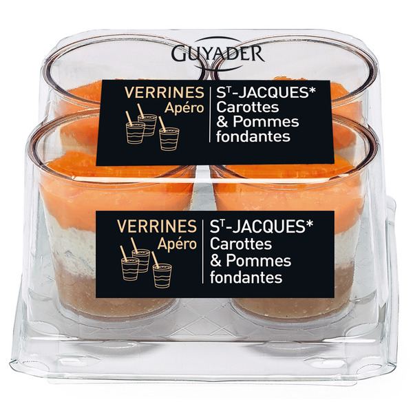  4 VERRINES SAINT JACQUES CAROTTES, POMMES FONDANTES code EAN 3276770247755 