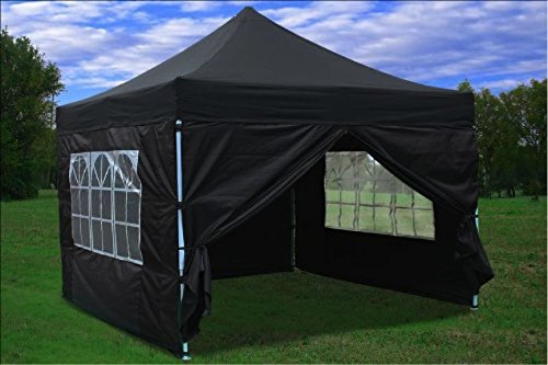 3 x 3 x 3 Noir Heavy Duty Pop Up Gazebo avec ca...