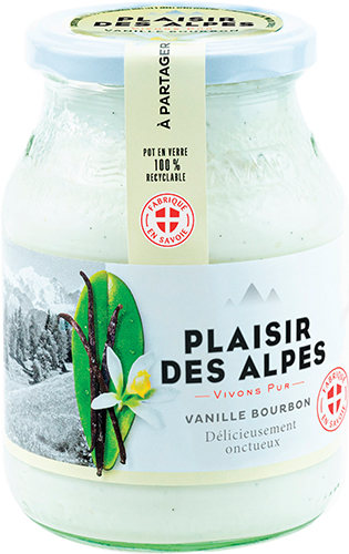 PLAISIR DES ALPES YAOURT BRASSÉ VANILLE BOURBON code EAN 3277393400015 