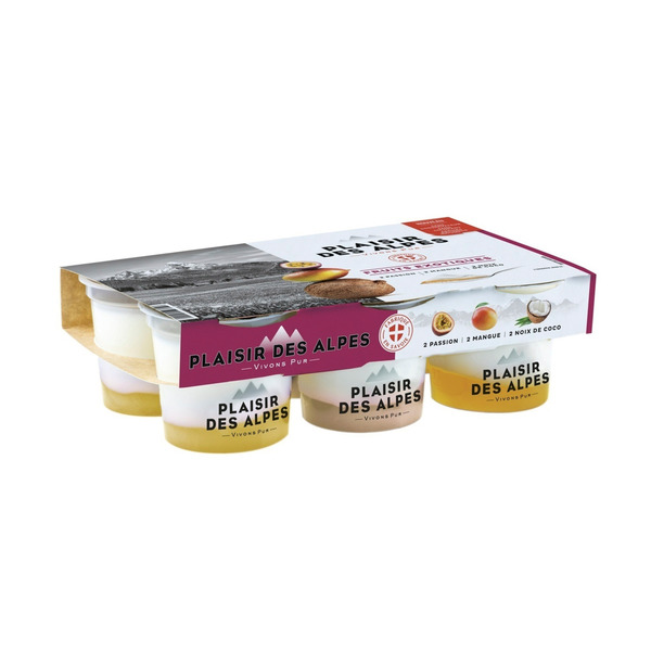 YAOURT SUCRÉ PLAISIR DES ALPES AUX FRUITS EXOTI...