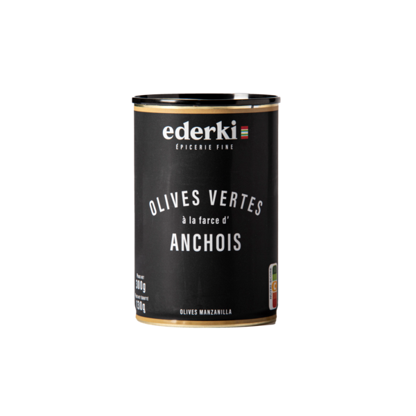 OLIVES VERTES À LA FARCE D'ANCHOIS
3277510000715 EDERKI OLIVES VERTES À LA FARCE D'ANCHOIS
3277510000715 EDERKI