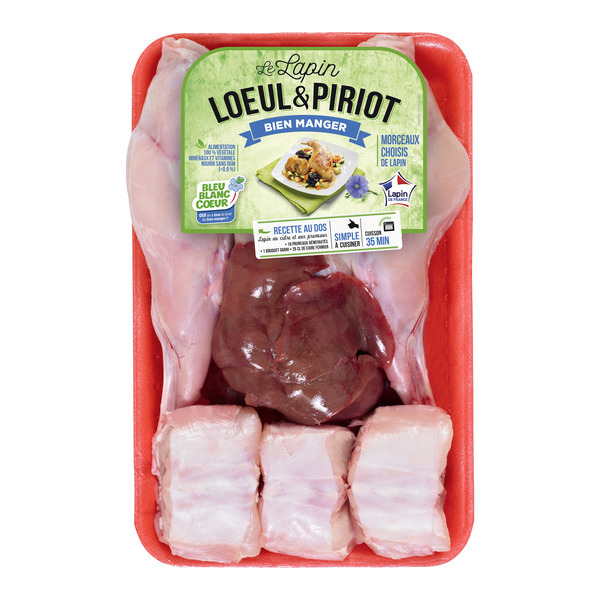 Lapin entier découpé Bleu Blanc Coeur