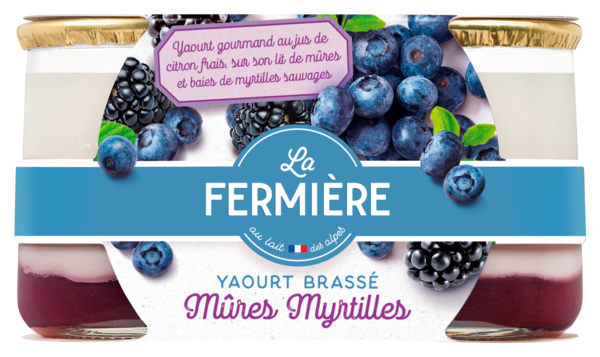 YAOURT BRASSÉ SUR LIT DE MÛRES ET MYRTILLES
