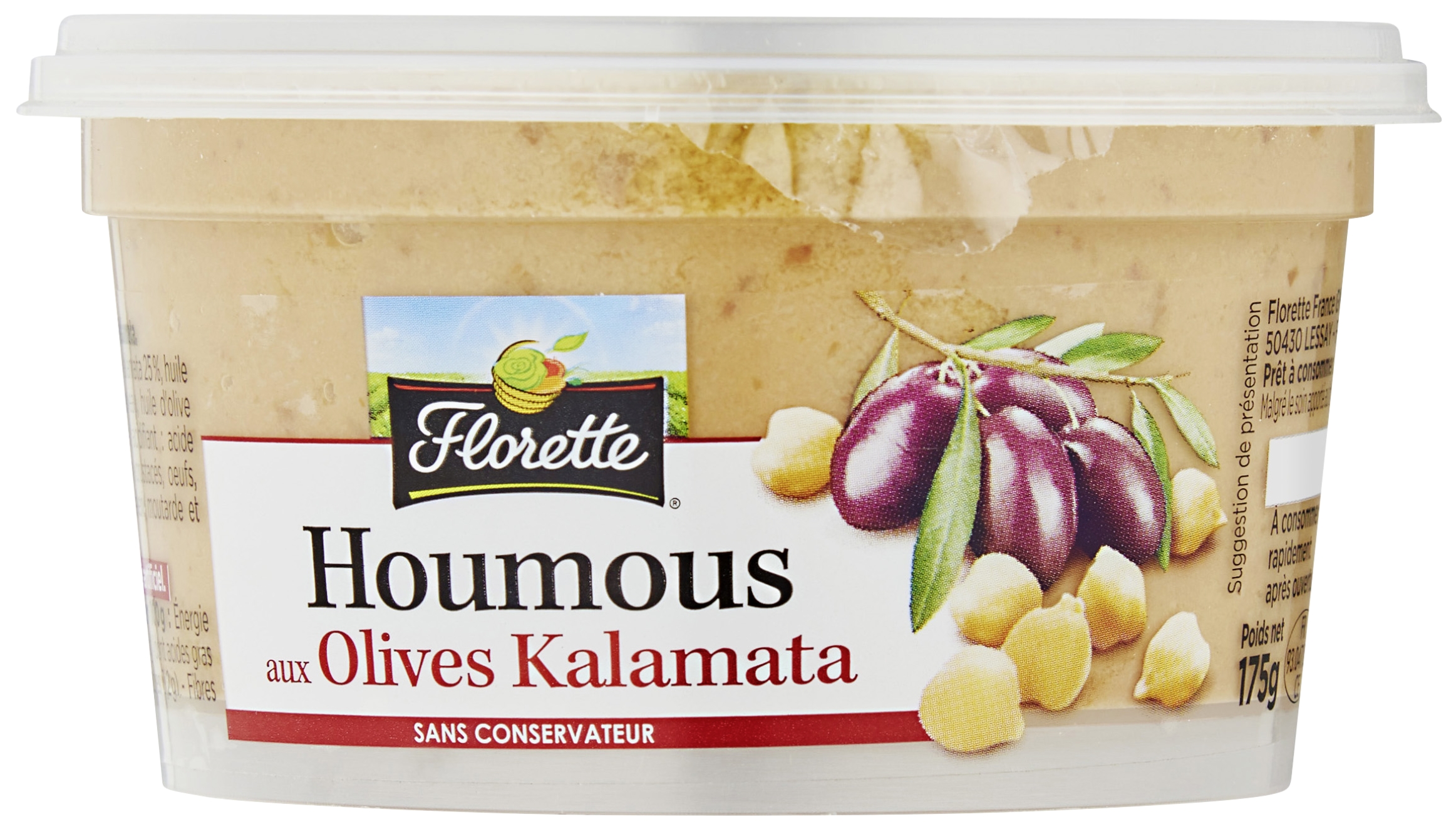 Florette Houmous aux olives kalamata Florette code EAN 3280222406184 