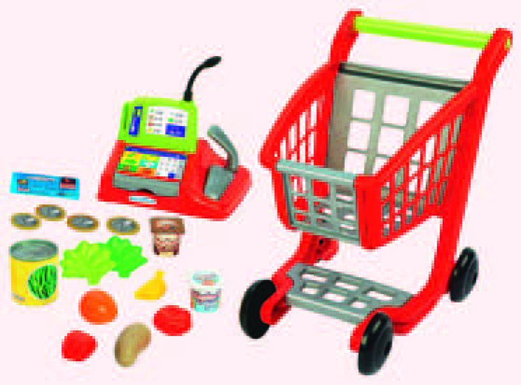 CHARIOT SUPERMARCHÉ ET CAISSE ENREGISTREUSE “EC...