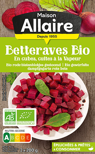 MAISON ALLAIRE BETTERAVES BIO
EN CUBES code EAN 3281440000325 