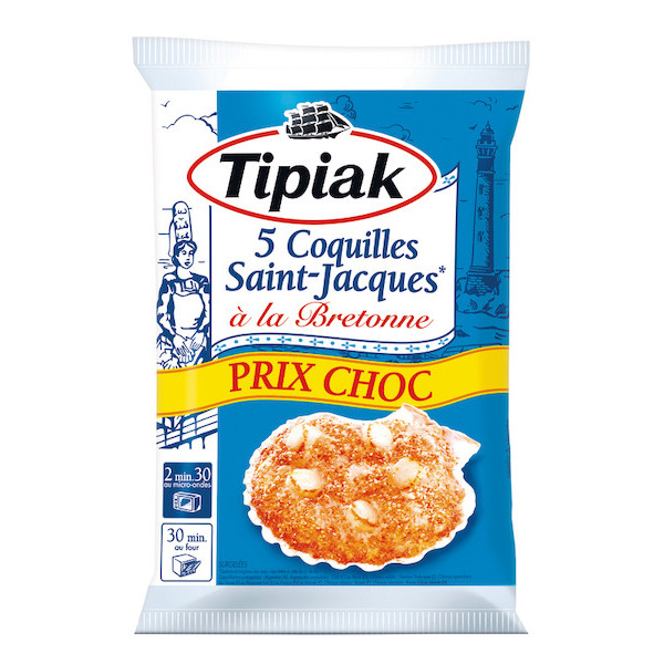 TIPIAK 5 COQUILLES SAINT-JACQUES SURGELÉES TIPIAK code EAN 3282740370538 